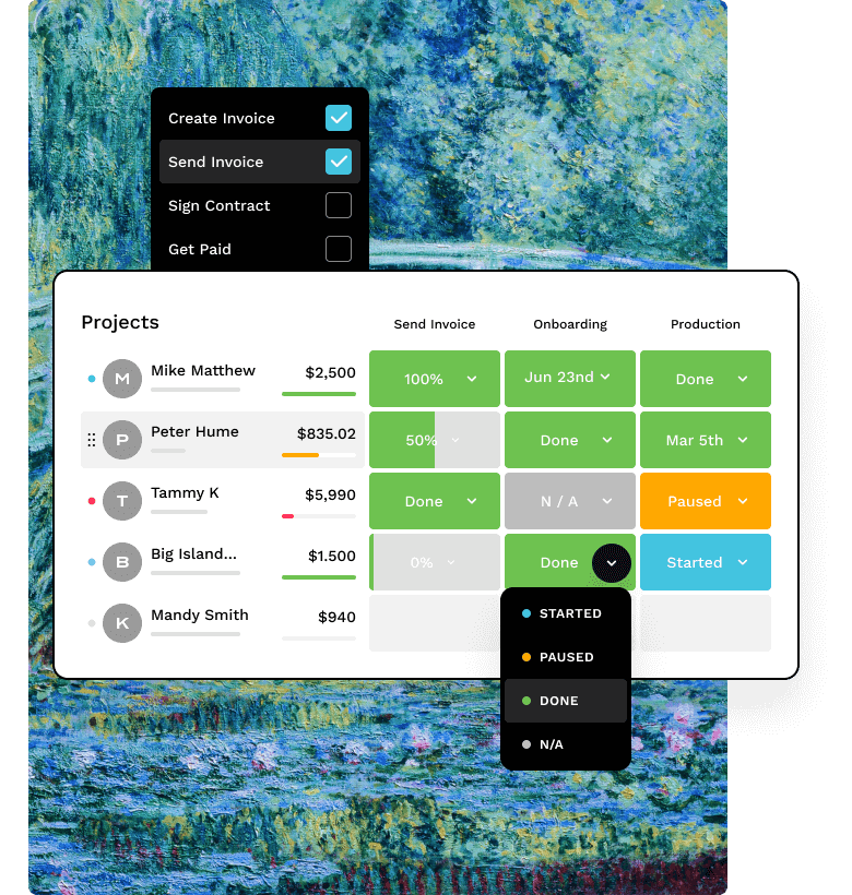 Manage project workflows
